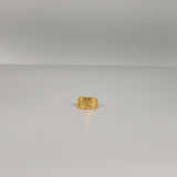 Square Textured Gold Ring